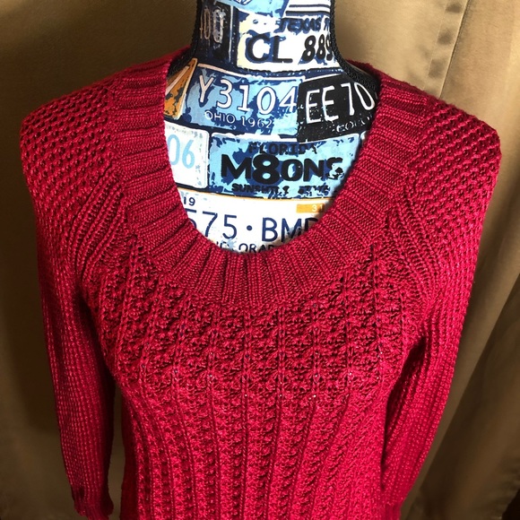 Calvin Klein Red long Sleeve Cable Knit Sweater - Picture 3 of 15